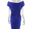 Size 8 (36) Color Granatowy W serek Sukienka Bodycon Krótki rękaw Midi