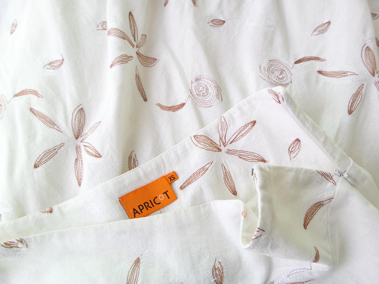 Apricot Size XS Color Biały Spódnica Trapezowa Midi Fabric Bawełna