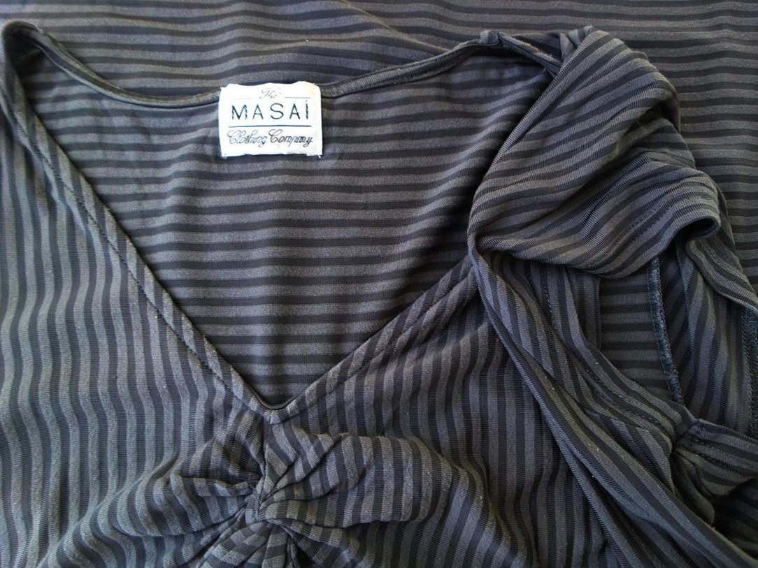 The Masai Size S Color Szary W serek Sukienka Mini Krótki rękaw Krótka