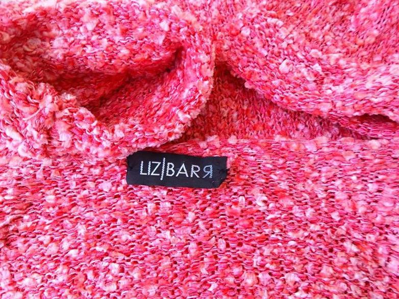 Liz Barr Size XXL Color Różowy Dekolt U Kardigan Wiązany Długi rękaw Cienka dzianina