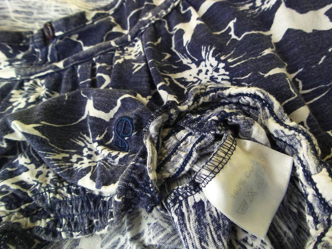 Paco Size 16 (44) Color Granatowy Okrągły dekolt Bluzka Rękaw 3/4 Fabric Bawełna 100%