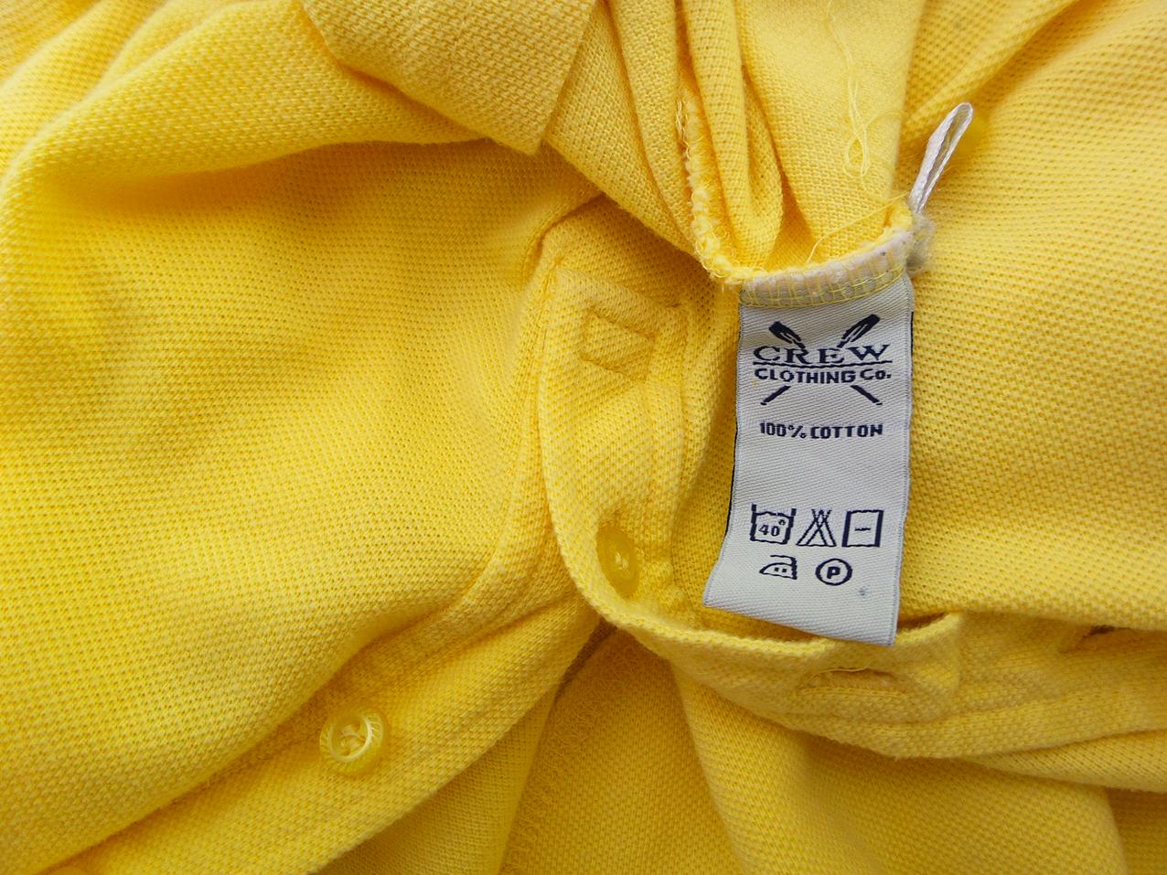 Crew Clothing Size 12 (40) Color Żółty Kołnierz Koszulka Polo Krótki rękaw Fabric Bawełna 100%