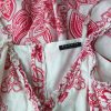 Sisley Size M Color Czerwony Odkryte Ramiona Sukienka Letnia Bezrękawnik Midi