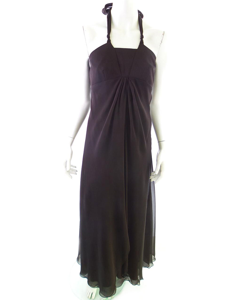 Kaliko Size 8 (36) Color Brązowy Halter Sukienka Maxi Bezrękawnik Długa