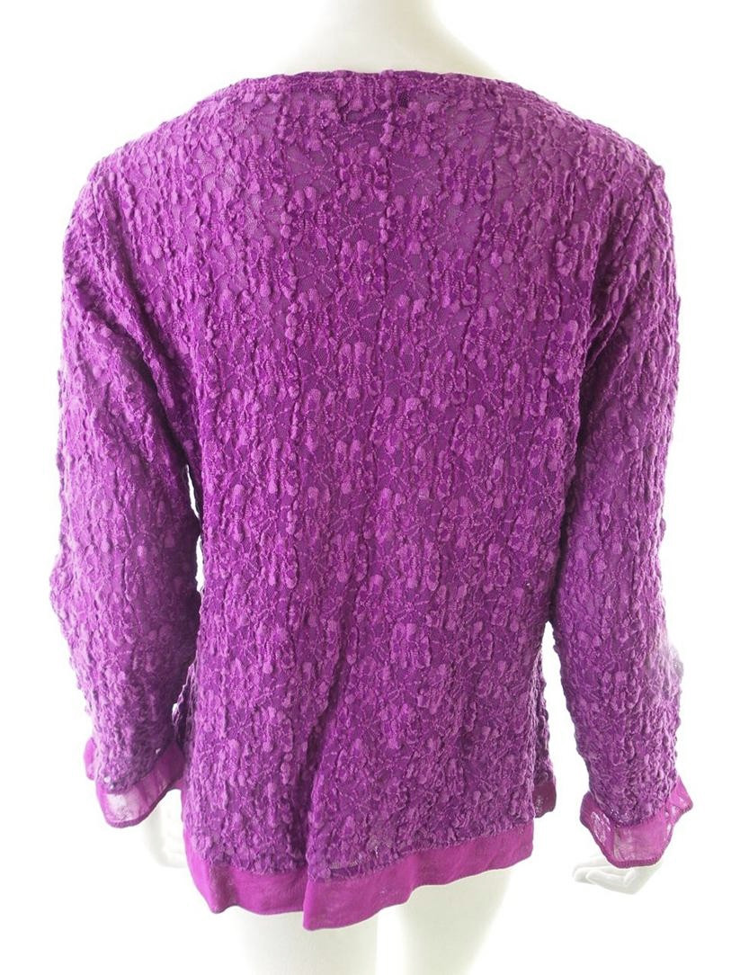 Milieu Size XL Color Purpurowy W łódkę Kardigan Zapinany Długi rękaw Fabric Bawełna Cienka dzianina