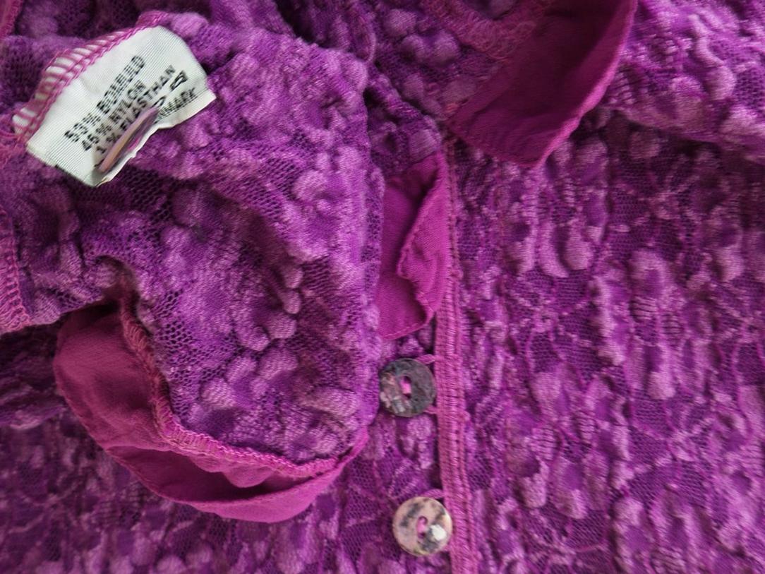 Milieu Size XL Color Purpurowy W łódkę Kardigan Zapinany Długi rękaw Fabric Bawełna Cienka dzianina