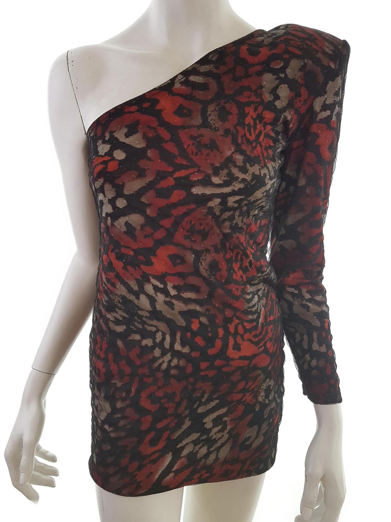 Zack London Size M/L Color Czarny Na Jedno Ramię Sukienka Bodycon Długi rękaw Krótka