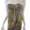 Traffic People Size XS Color Zielony Dekolt Serce Sukienka Bodycon Bezrękawnik Krótka Fabric Jedwab 100%