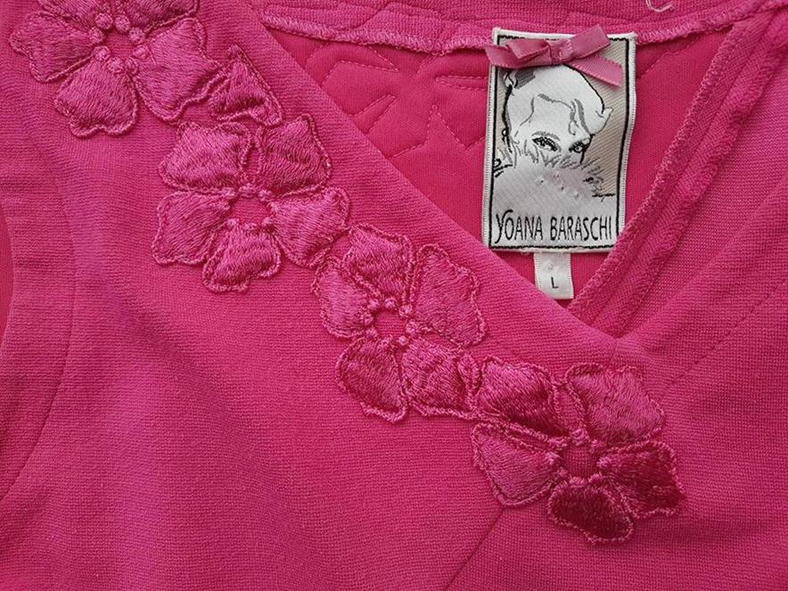 Yoana Baraschi Size L Color Różowy W serek Suknia Balowa Sukienka Wieczorowa Bezrękawnik Do Kolan Fabric Wiskoza