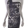 River island Size 36 Color Brązowy Na Jedno Ramię Sukienka Bodycon Bezrękawnik Do Kolan