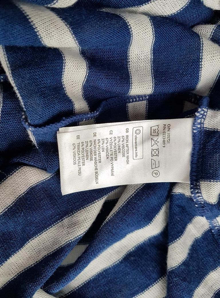 L.O.G.G. Size XS Color Niebieski Dekolt U Sukienka Sweterkowa Bezrękawnik Długa Fabric Wiskoza