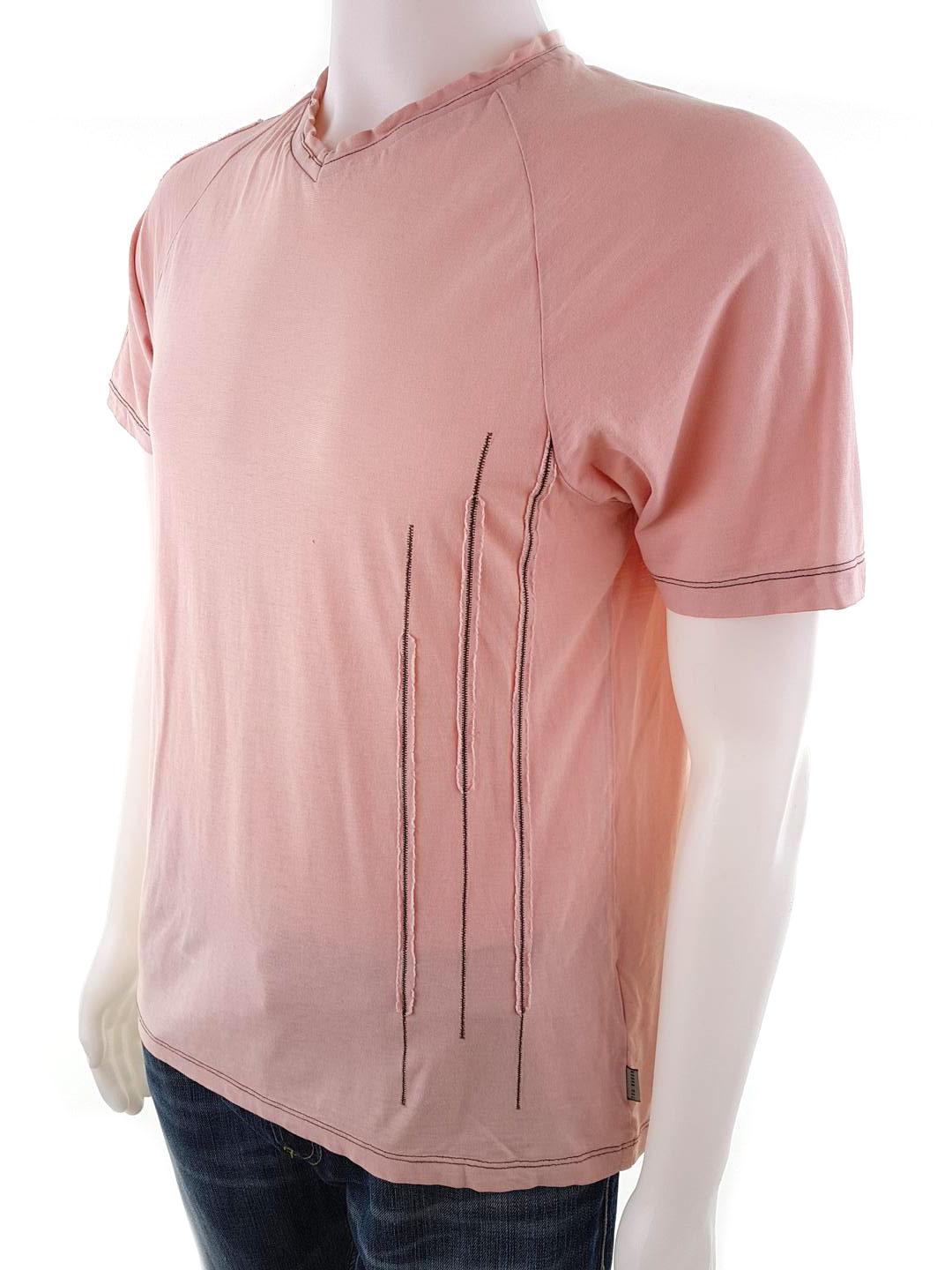 Ted Baker London Size 3 Color Różowy Kołnierz Męski T-Shirt Krótki rękaw Fabric Bawełna 100%