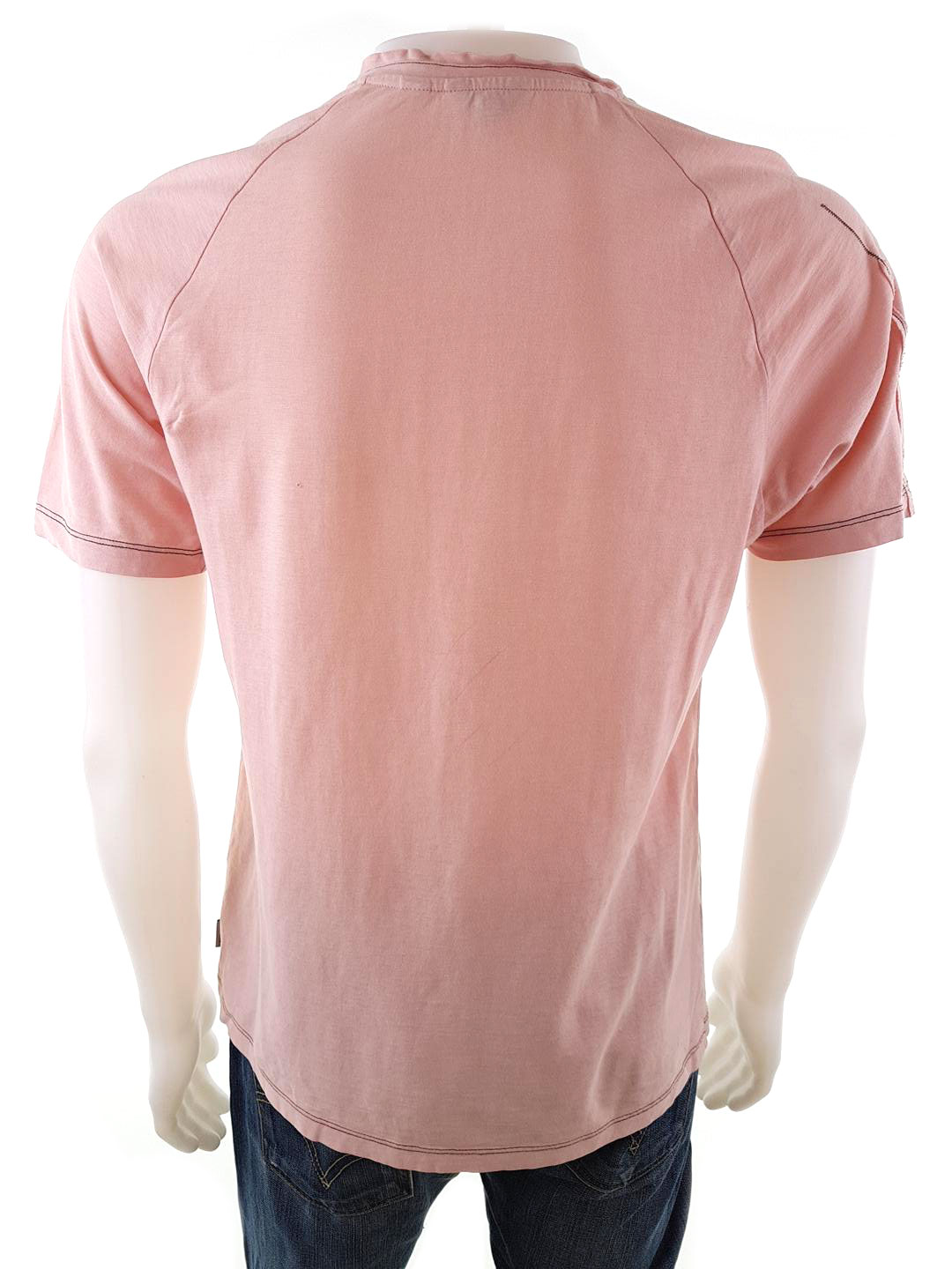 Ted Baker London Size 3 Color Różowy Kołnierz Męski T-Shirt Krótki rękaw Fabric Bawełna 100%