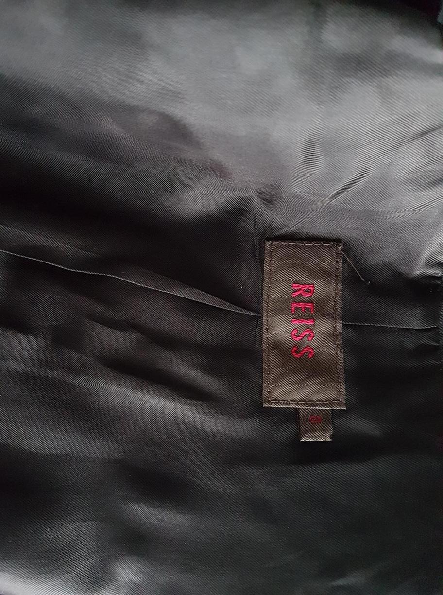 Reiss Size S Color Czarny Kołnierz Żakiet z zapięciem Długi rękaw Fabric Bawełna