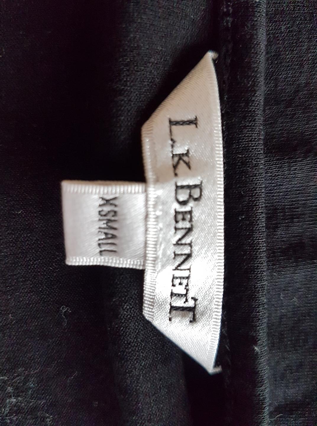 L.K. BENNETT Size XS Color Czarny Dekolt Serce Sukienka Mini Długi rękaw Krótka Fabric Wiskoza