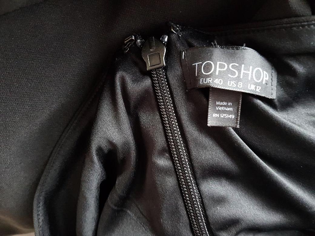 Topshop Size 40 Color Czarny Odkryte Ramiona Suknia Balowa Sukienka Wieczorowa Bezrękawnik Długa