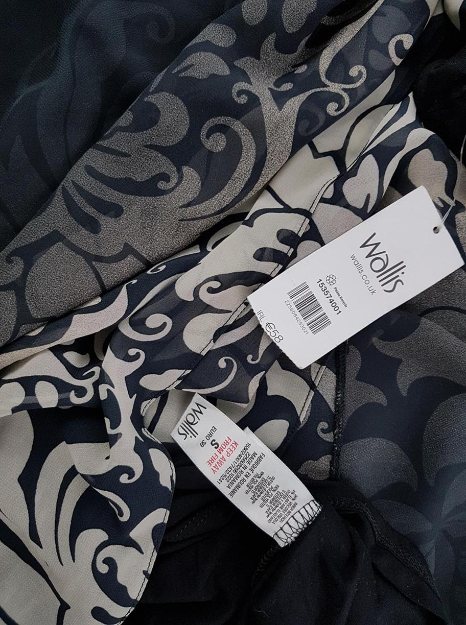 Wallis Size S Color Czarny Dekolt U Sukienka Prosta Bezrękawnik Do Kolan Fabric Wiskoza