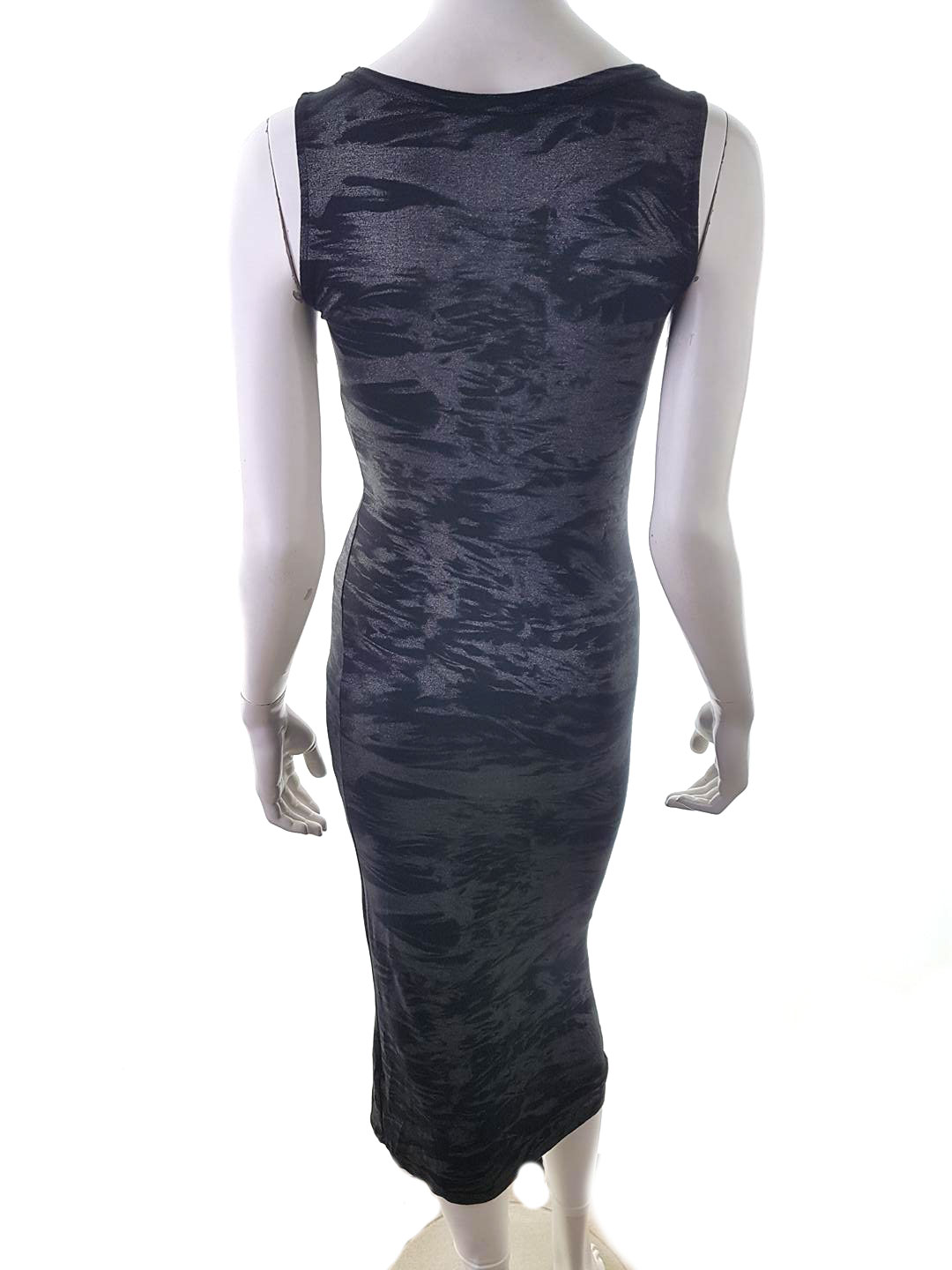 Size XS Color Czarny Okrągły dekolt Sukienka Bodycon Bezrękawnik Midi