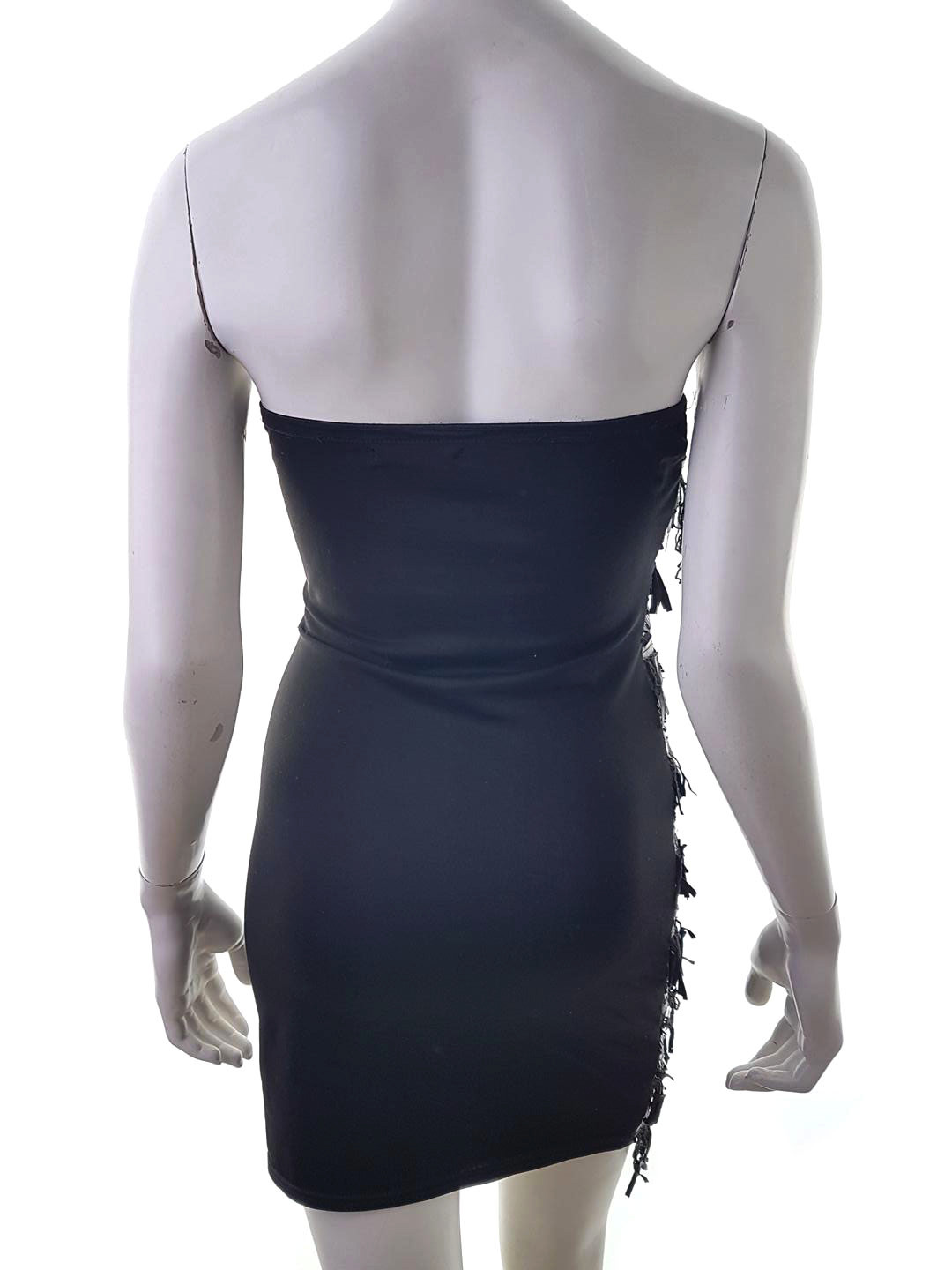 Azaka Paris Size XS Color Czarny Odkryte Ramiona Sukienka Bodycon Bezrękawnik Krótka