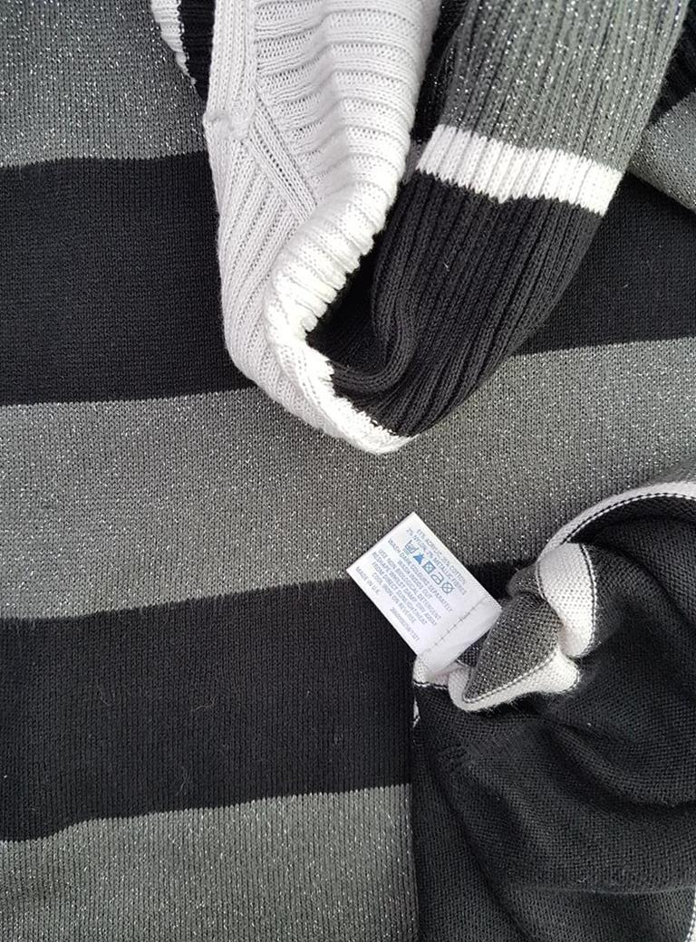 Oasis Size 8/34 Color Czarny Dekolt U Sukienka Sweterkowa Długi rękaw Krótka Fabric Akryl