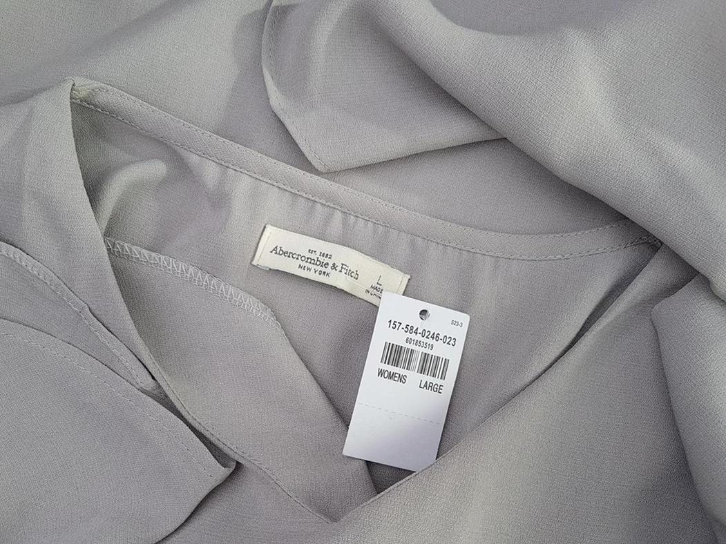 ABERCROMBIE & FITCH Size L Color Szary W serek Bluzka Rękaw 3/4