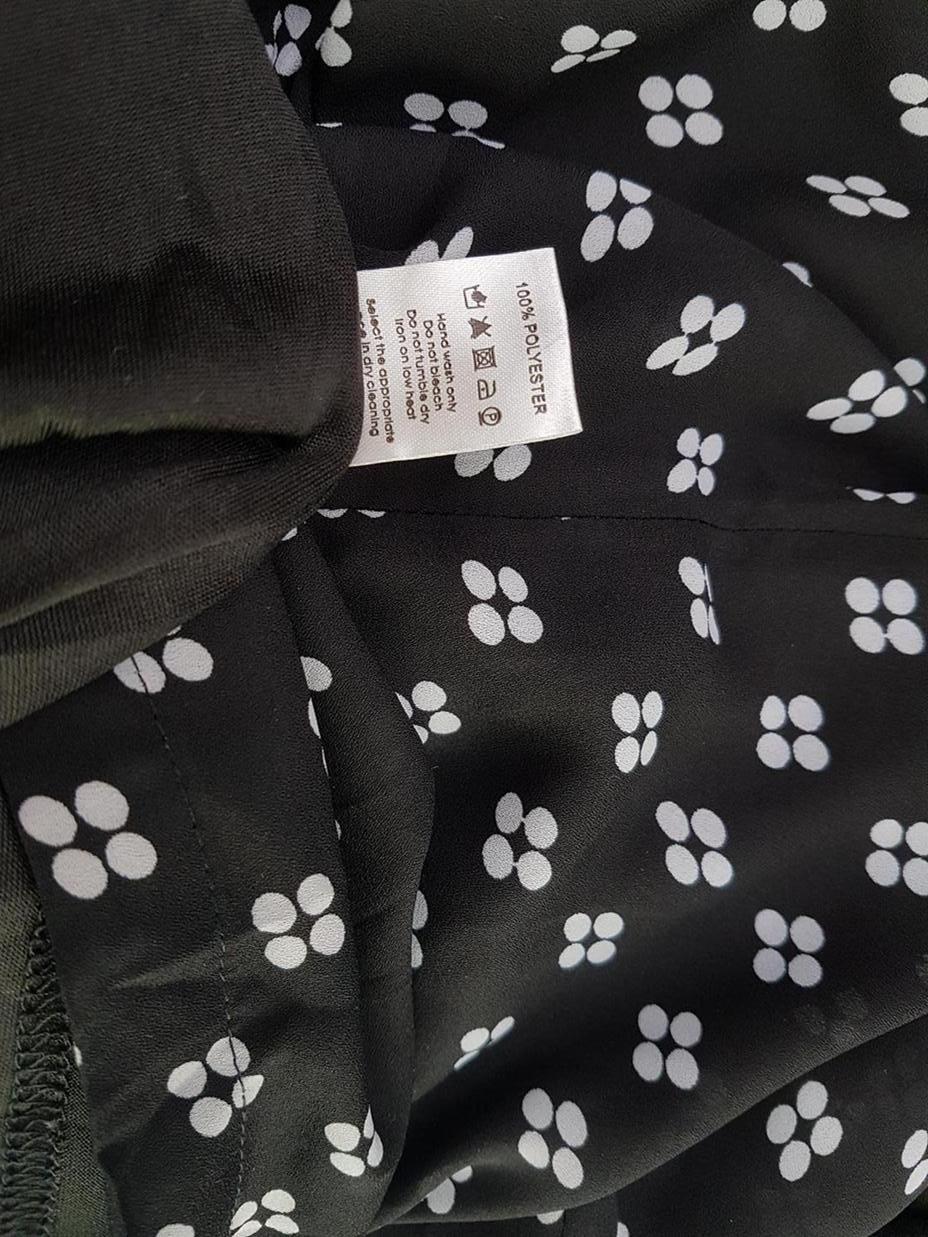 Size 12 (40) Color Czarny Okrągły dekolt Sukienka Elegancka Krótki rękaw Do Kolan