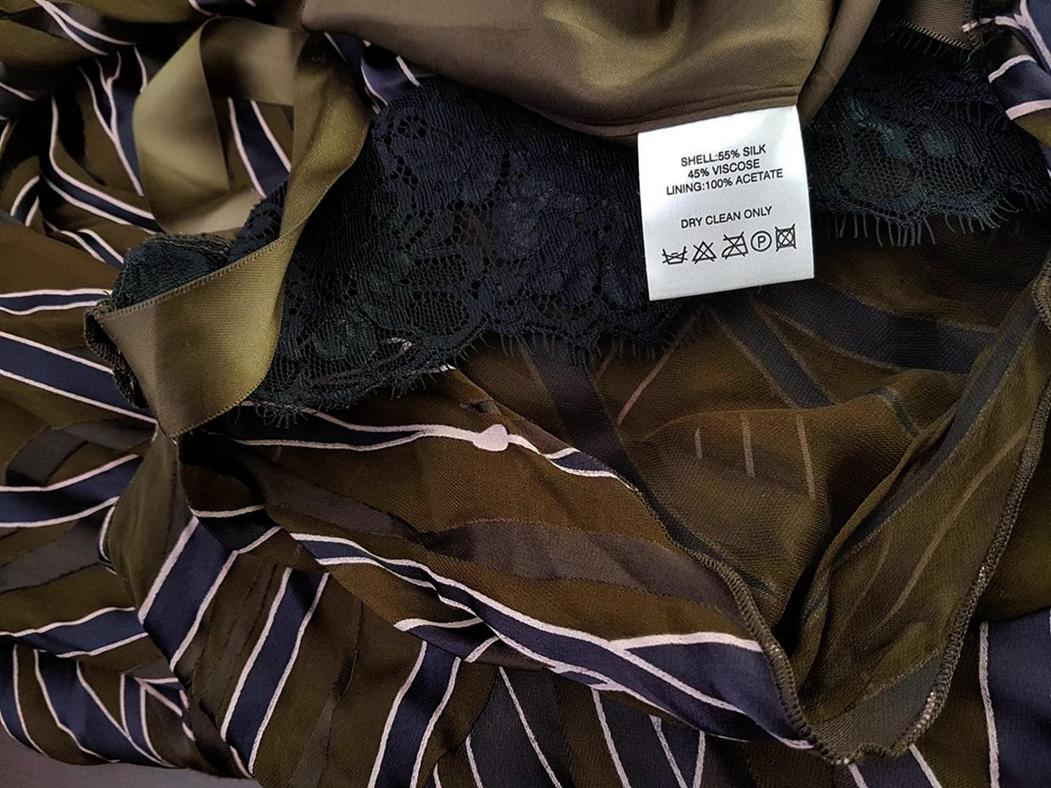 Fenn wright manson Size 40 Color Brązowy Odkryte Ramiona Sukienka Trapezowa Bezrękawnik Midi Fabric Jedwab