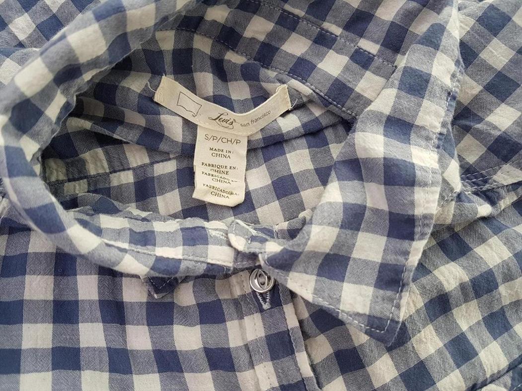 Levis Size S Color Niebieski Kołnierz Sukienka Koszulowa Długi rękaw Krótka Fabric Bawełna