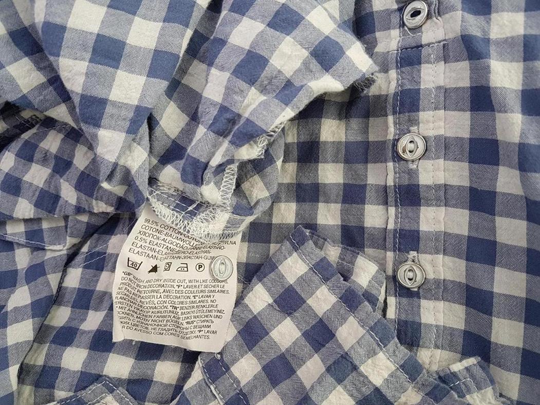 Levis Size S Color Niebieski Kołnierz Sukienka Koszulowa Długi rękaw Krótka Fabric Bawełna