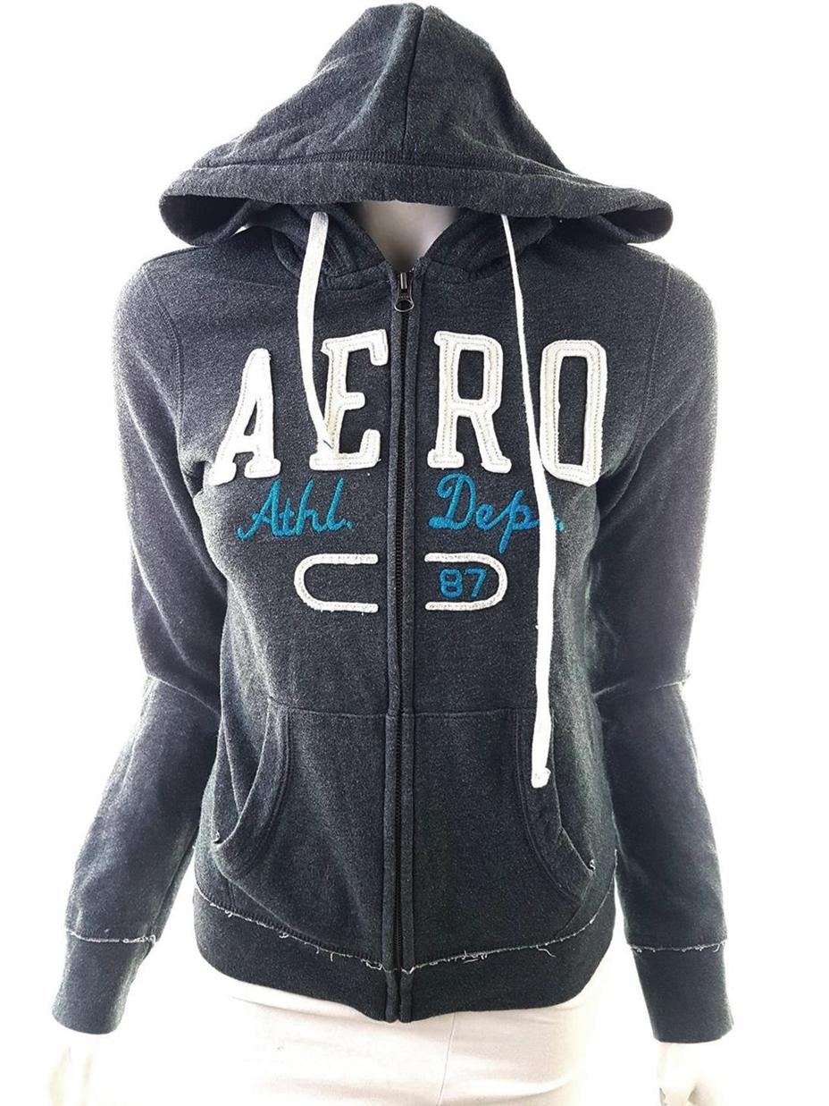 Aeropostale Size M Color Szary Bluza na suwak Długi rękaw Fabric Bawełna