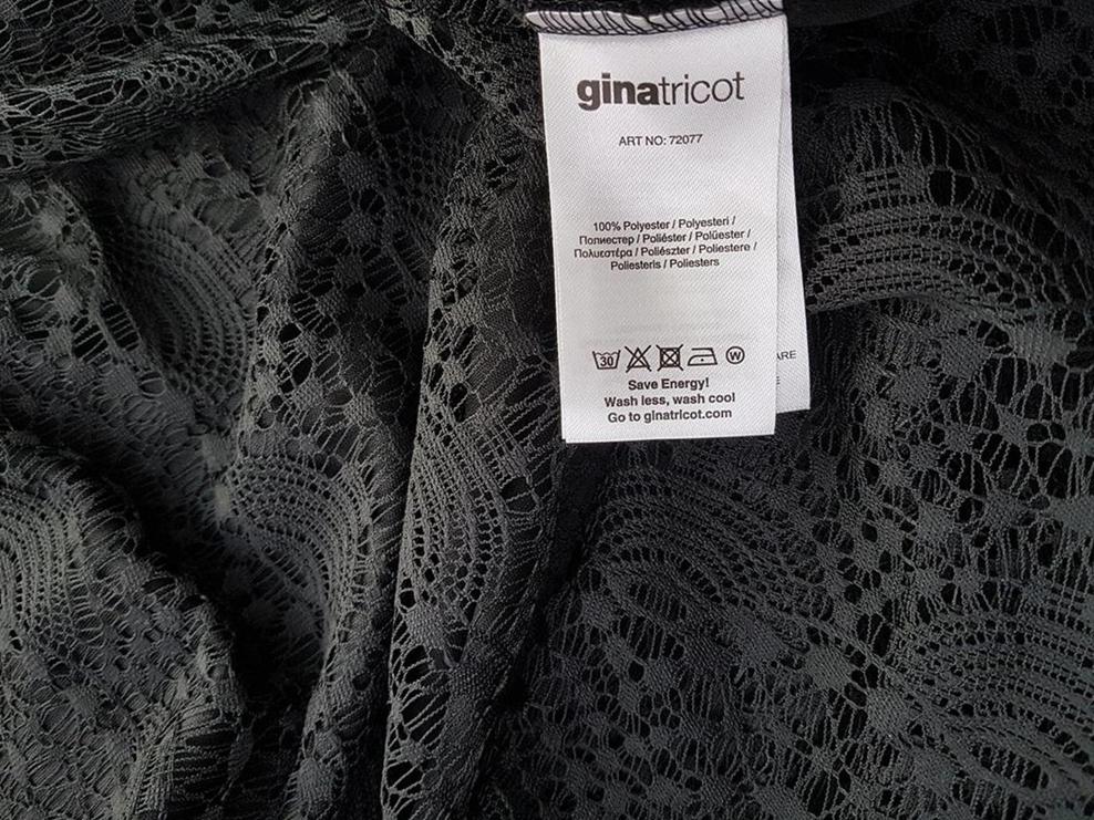 Gina Tricot Size S Color Czarny Okrągły dekolt Sukienka Bodycon Długi rękaw Krótka