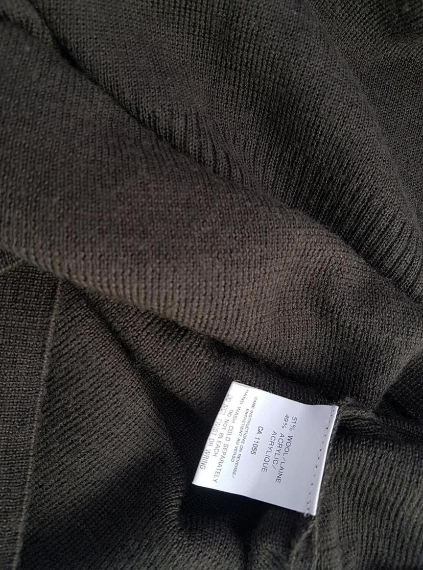 Fenn wright manson Size S Color Brązowy W serek Sukienka Sweterkowa Długi rękaw Do Kolan Fabric Wełna