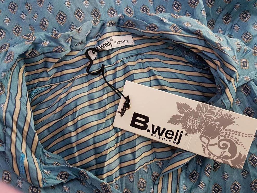 B.WEIJ Size S Geometryczny Koszula Zapinana Bluzka Długi rękaw