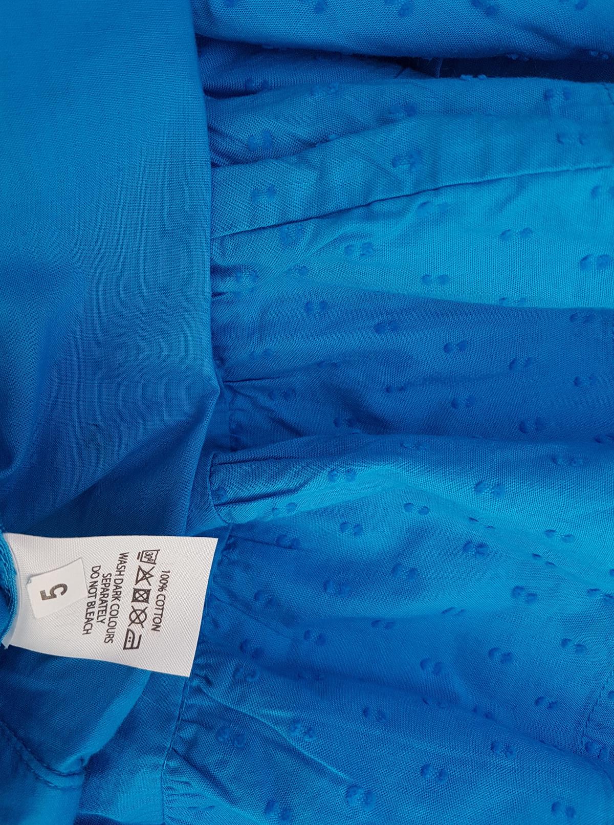 Sasha Size 12 (40) Color Niebieski Spódnica Trapezowa Midi Fabric Bawełna 100%