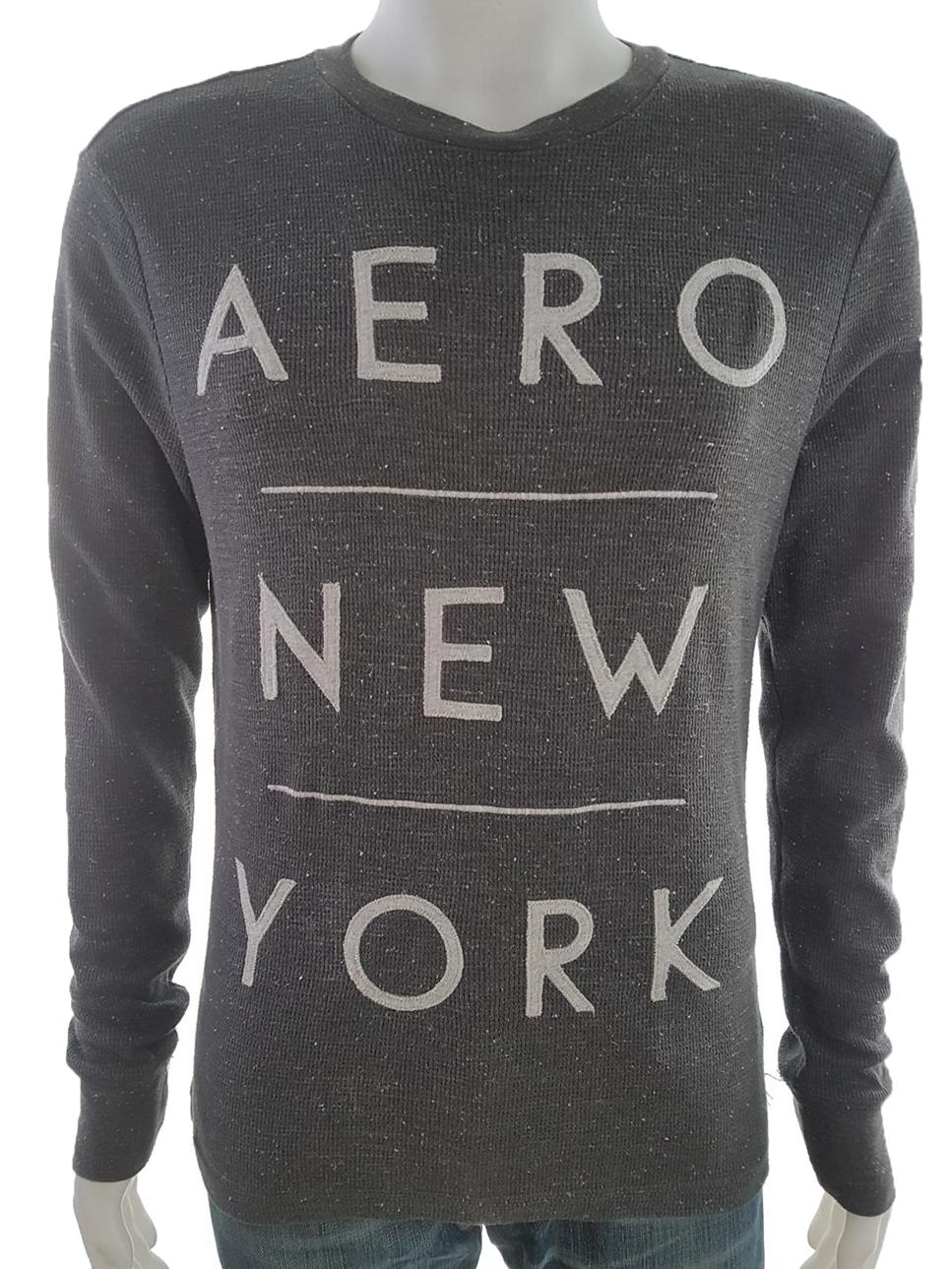 Aeropostale Size S Color Szary Męski Sweter Długi rękaw Fabric Bawełna