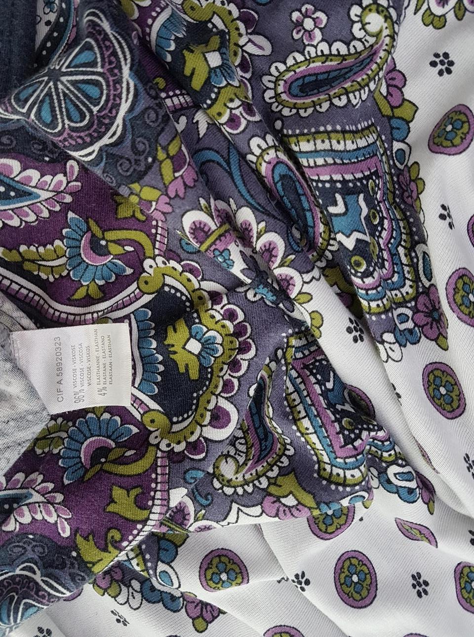 La Redoute Size 38 Color Biały Okrągły dekolt Sukienka Letnia Bezrękawnik Do Kolan Fabric Wiskoza