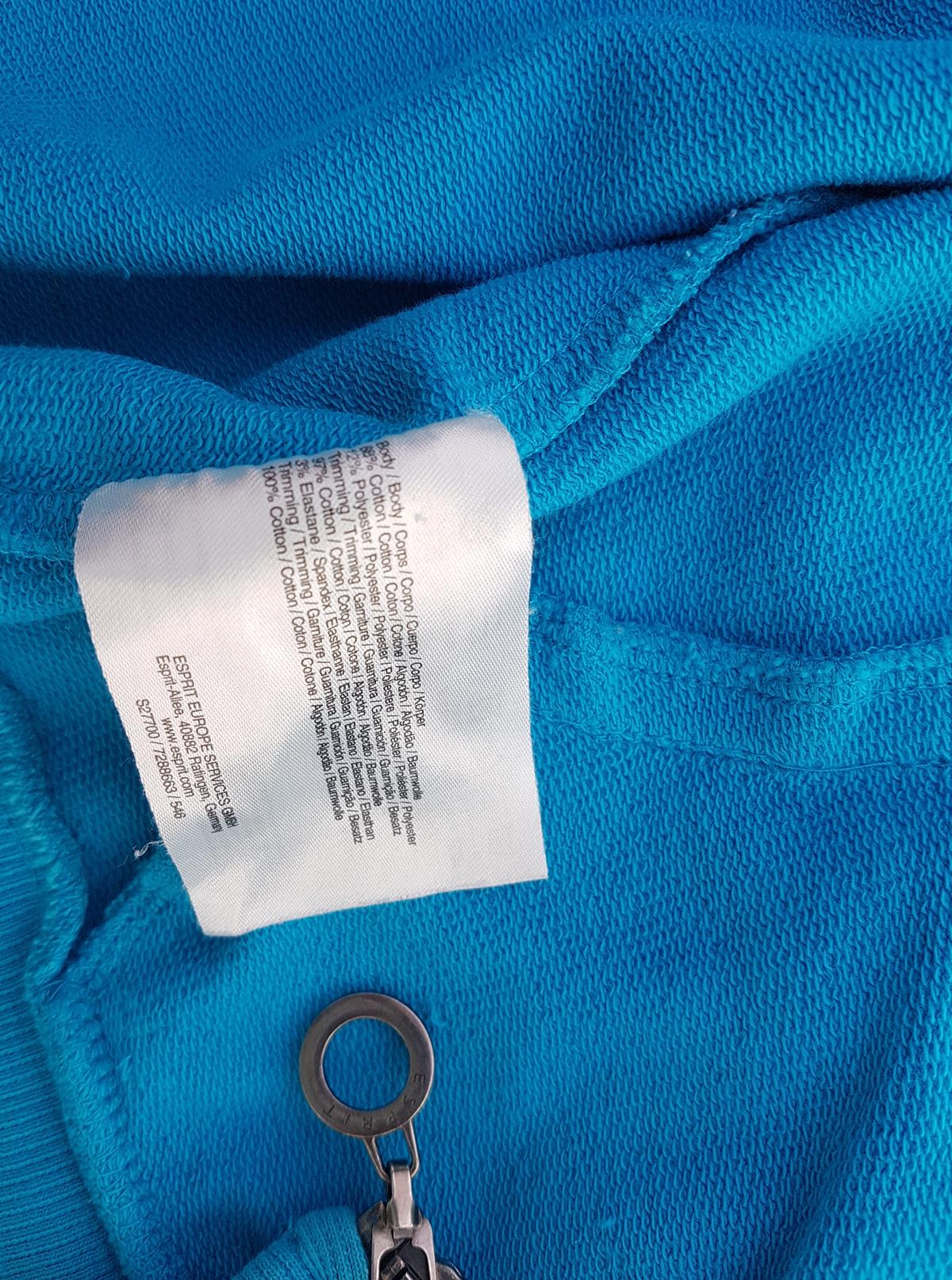 Esprit Size M Color Niebieski Bluza na suwak Długi rękaw Fabric Bawełna