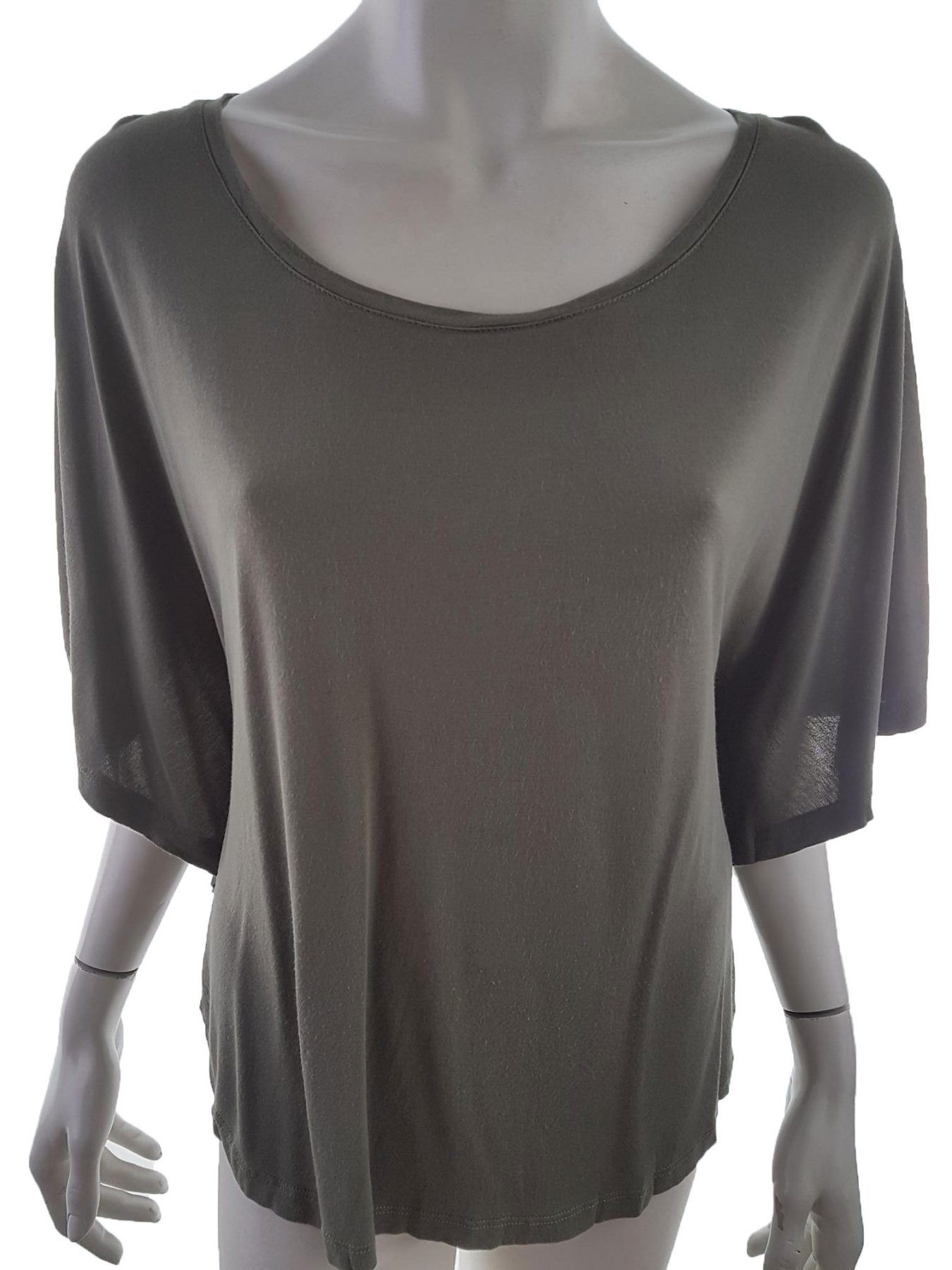 Isolde Size M Color Khaki Dekolt U Bluzka Rękaw 3/4 Fabric Wiskoza