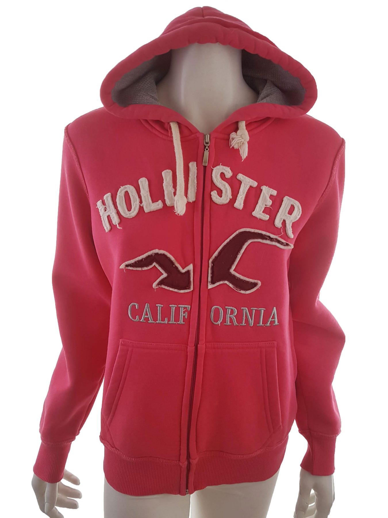 Hollister Size L Color Różowy Bluza na suwak Długi rękaw