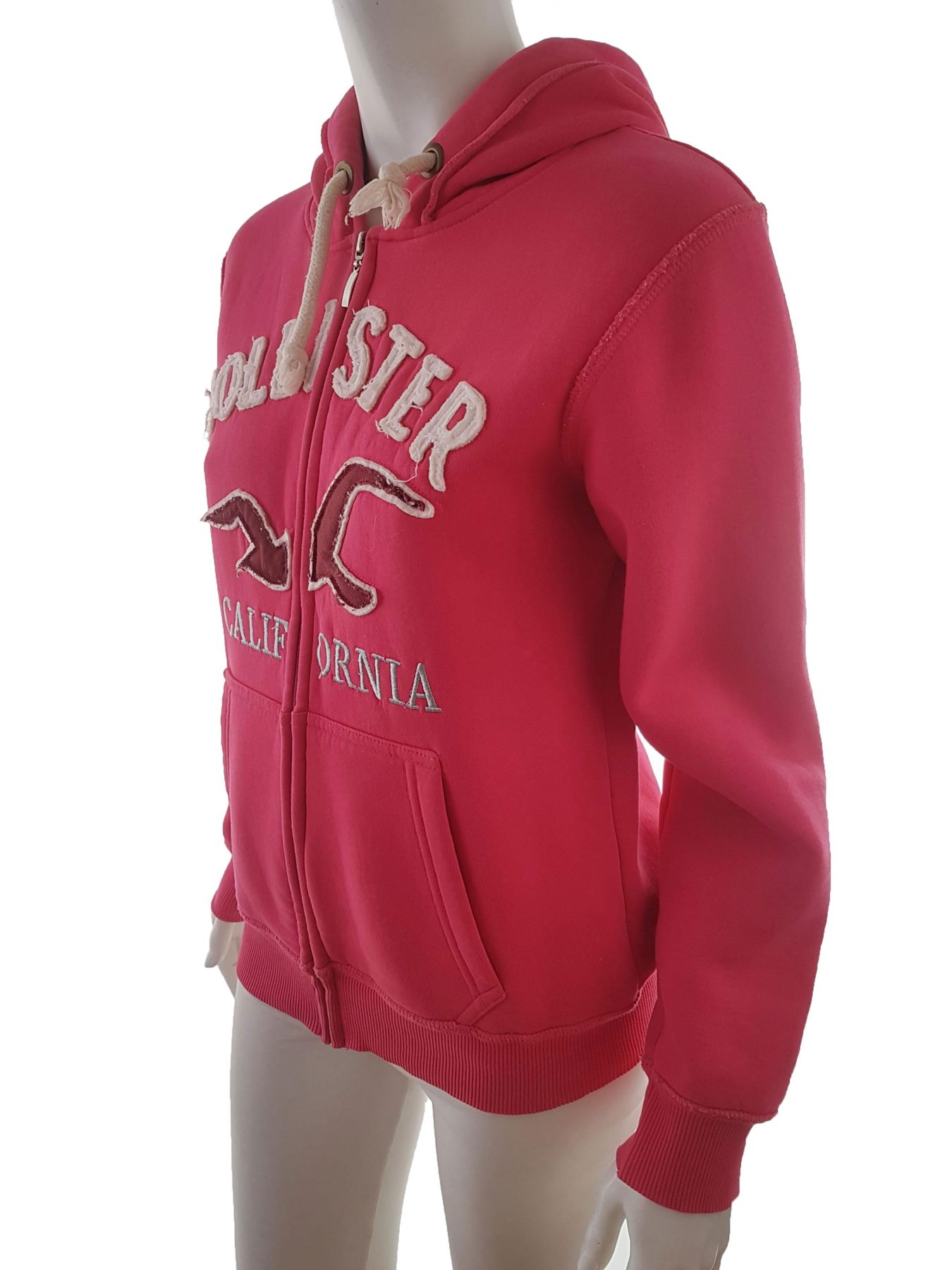 Hollister Size L Color Różowy Bluza na suwak Długi rękaw