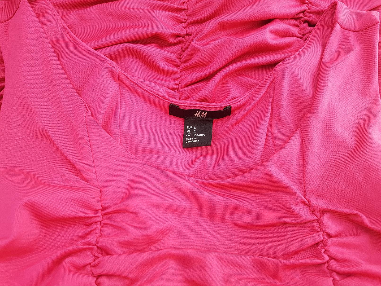 H&m Size S Color Różowy Okrągły dekolt Sukienka Bodycon Bezrękawnik Krótka