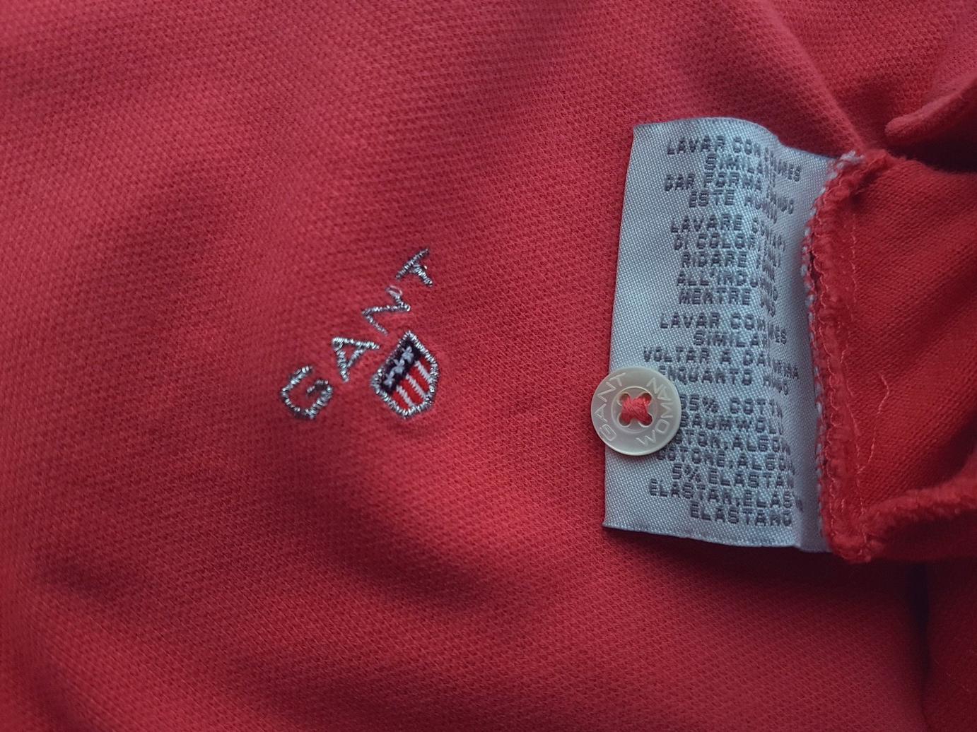 Gant Size S Color Różowy Kołnierz Koszulka Polo Krótki rękaw Fabric Bawełna