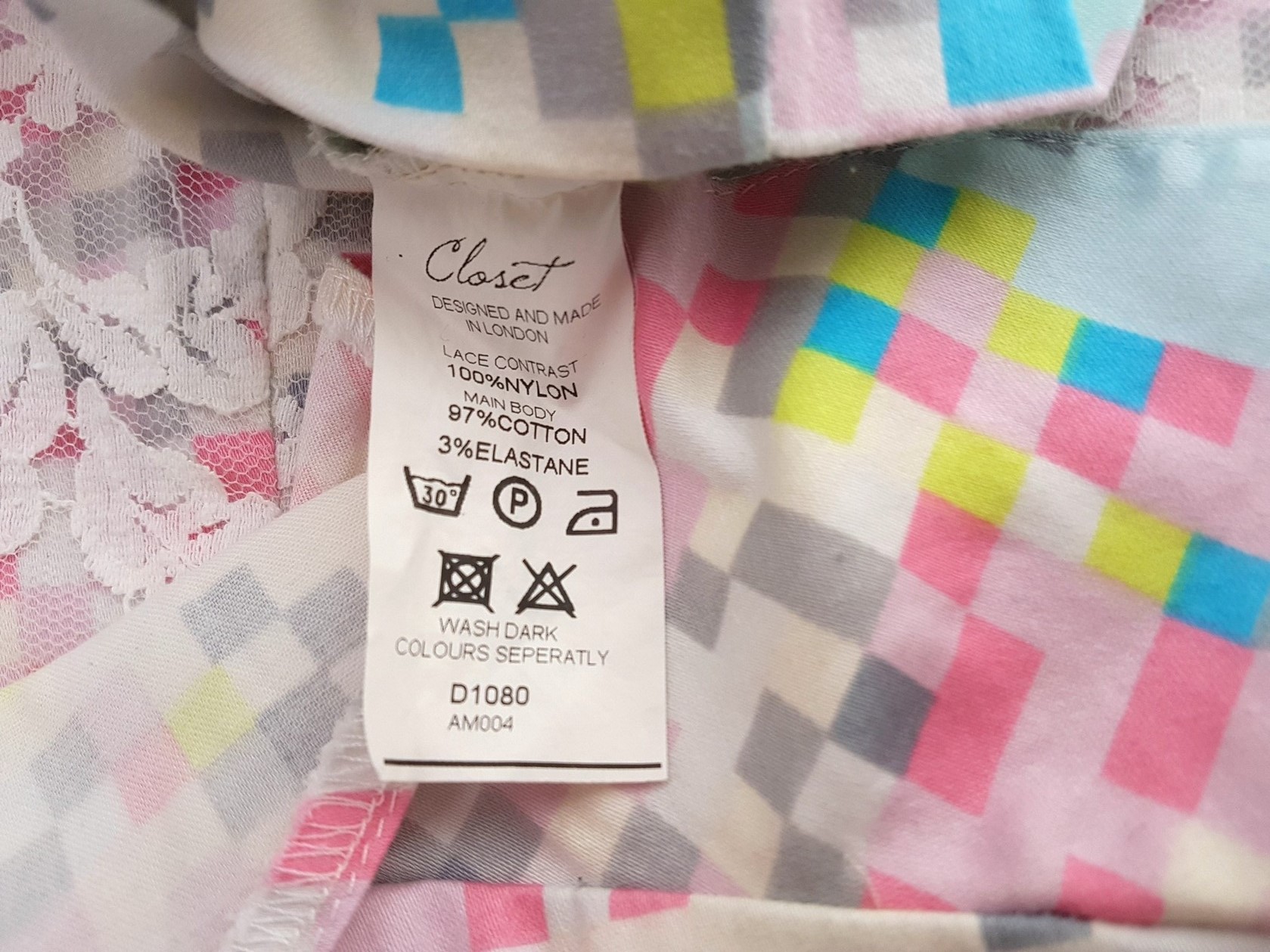 Closet Size 14 (42) Color Kolorowa Okrągły dekolt Sukienka Blouson Bezrękawnik Do Kolan