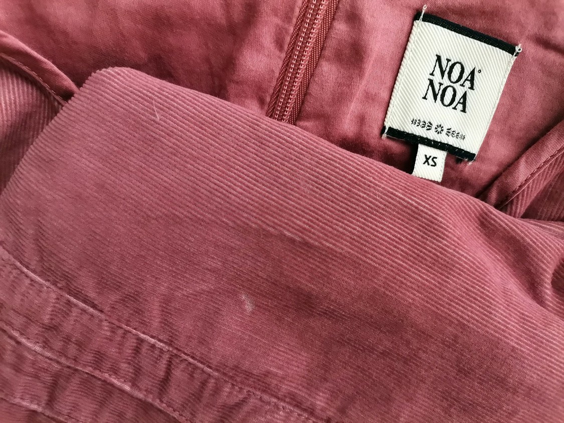 Noa noa Size XS Color Pudrowy Róż Okrągły dekolt Sukienka Trapezowa Krótki rękaw Do Kolan Fabric Bawełna 100%