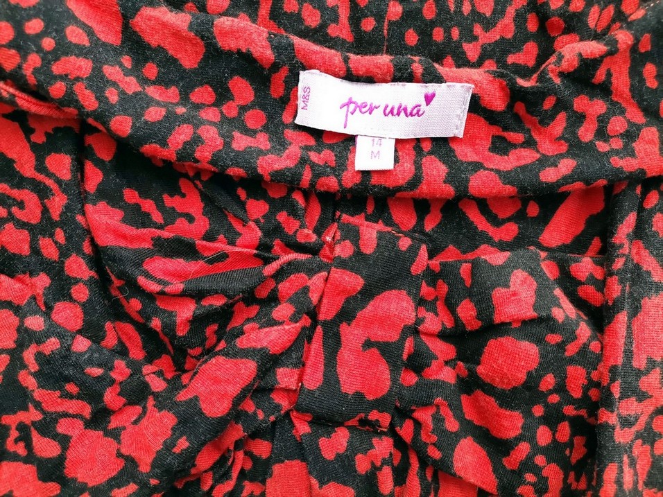 Size 14 (42) Color Czerwony Panterka Okrągły dekolt Sukienka Sweterkowa Rękaw 3/4 Midi Fabric Wiskoza