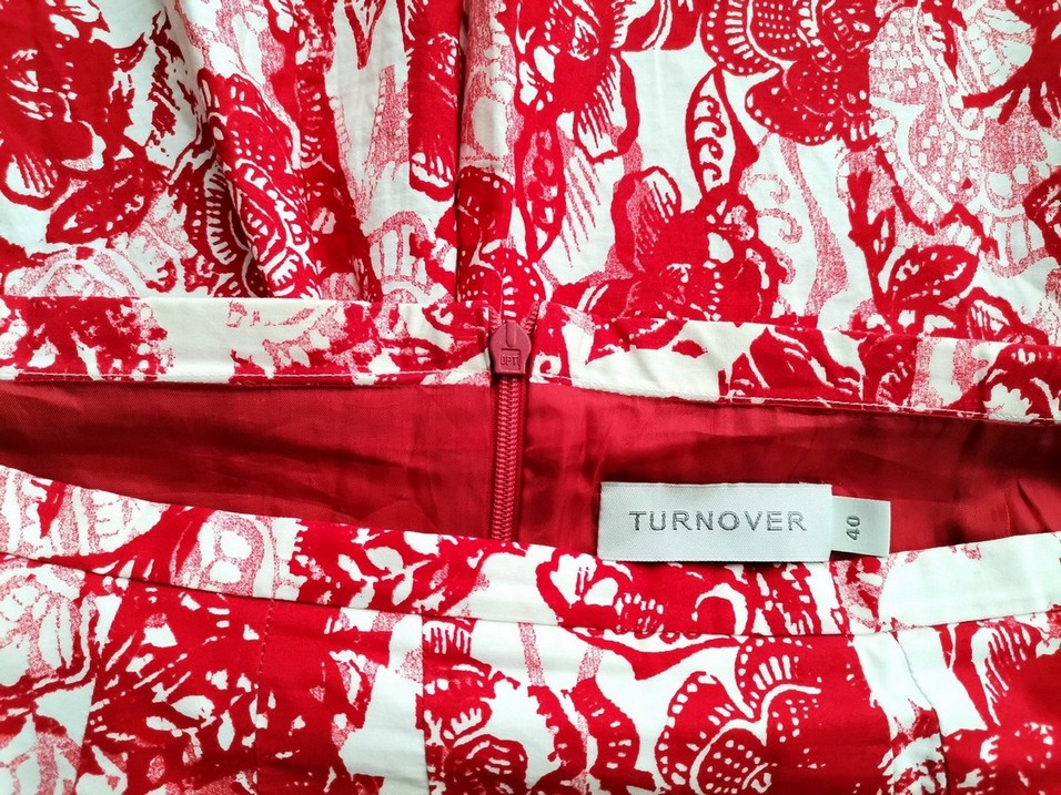 Turnover Size 40 Color Czerwony Spódnica Rozkloszowana Midi Fabric Bawełna 100%