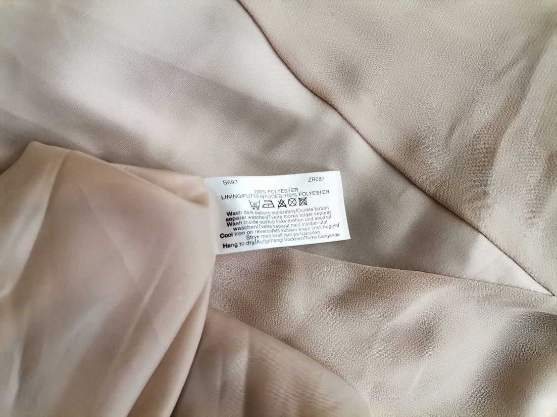 Amanda Wakeley Size 14 (40) Color Beżowy W serek Sukienka Maxi Bezrękawnik Długa