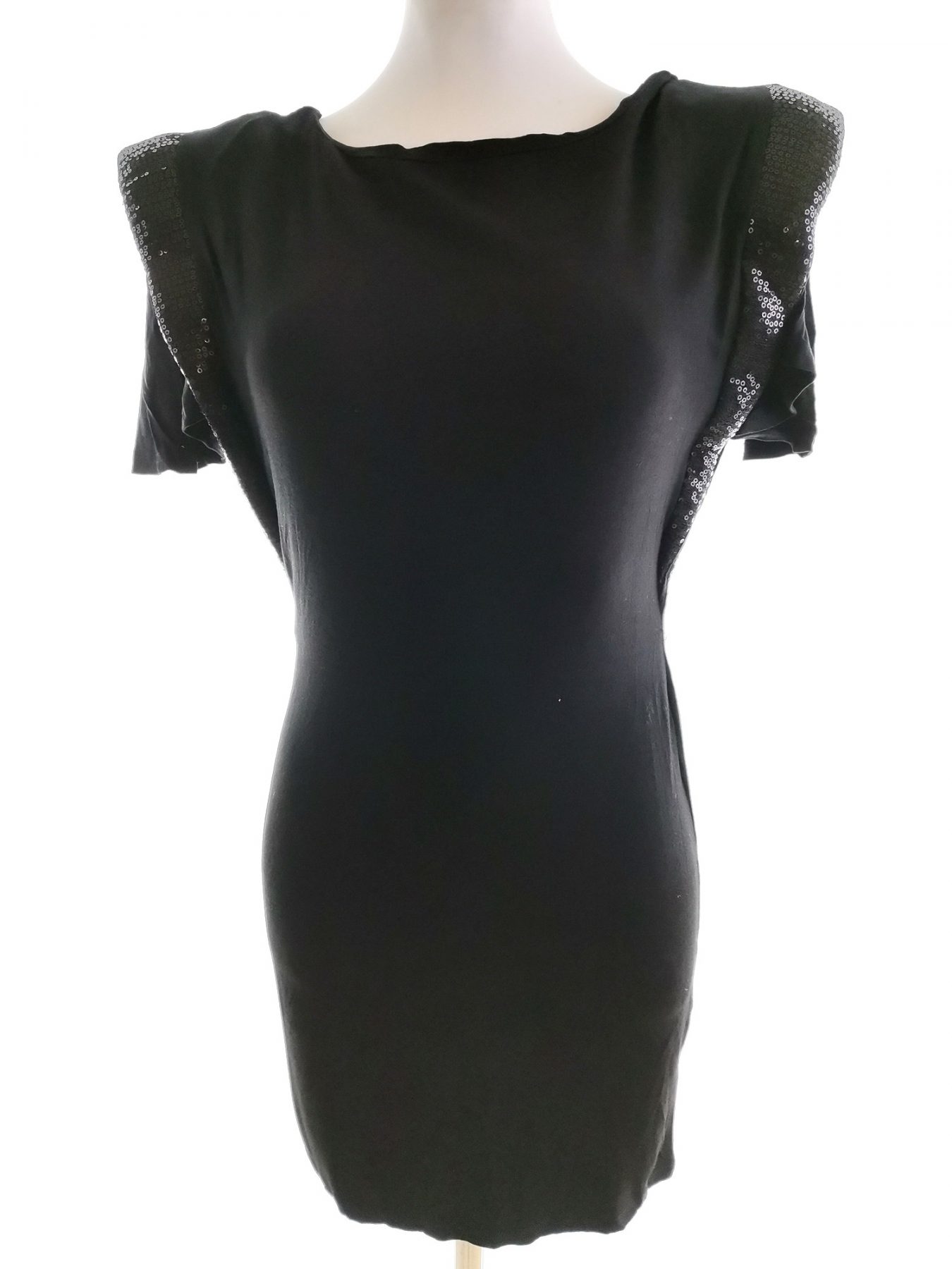 Club L Size M/L Color Czarny Okrągły dekolt Sukienka Bodycon Krótki rękaw Krótka Fabric Bawełna