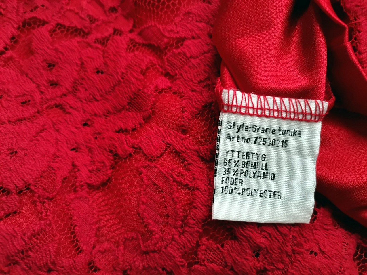 Rosebud Size XS Color Czerwony Okrągły dekolt Sukienka Sweterkowa Rękaw 3/4 Do Kolan Fabric Bawełna