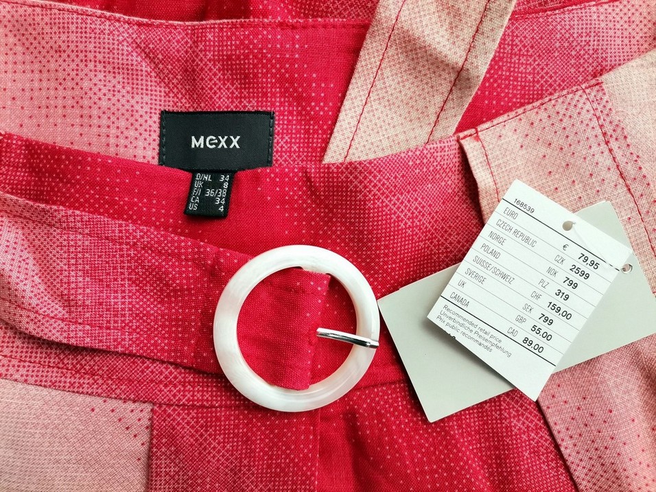 Mexx Size 34 Color Różowy Spódnica Prosta i Ołówkowa Do Kolan Fabric Len 100%